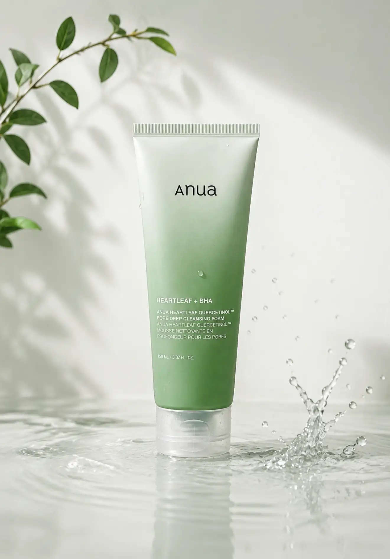 Anua Heartleaf Quercetinol Cleansing Foam, Korean facial cleanser for pores and blemishes
