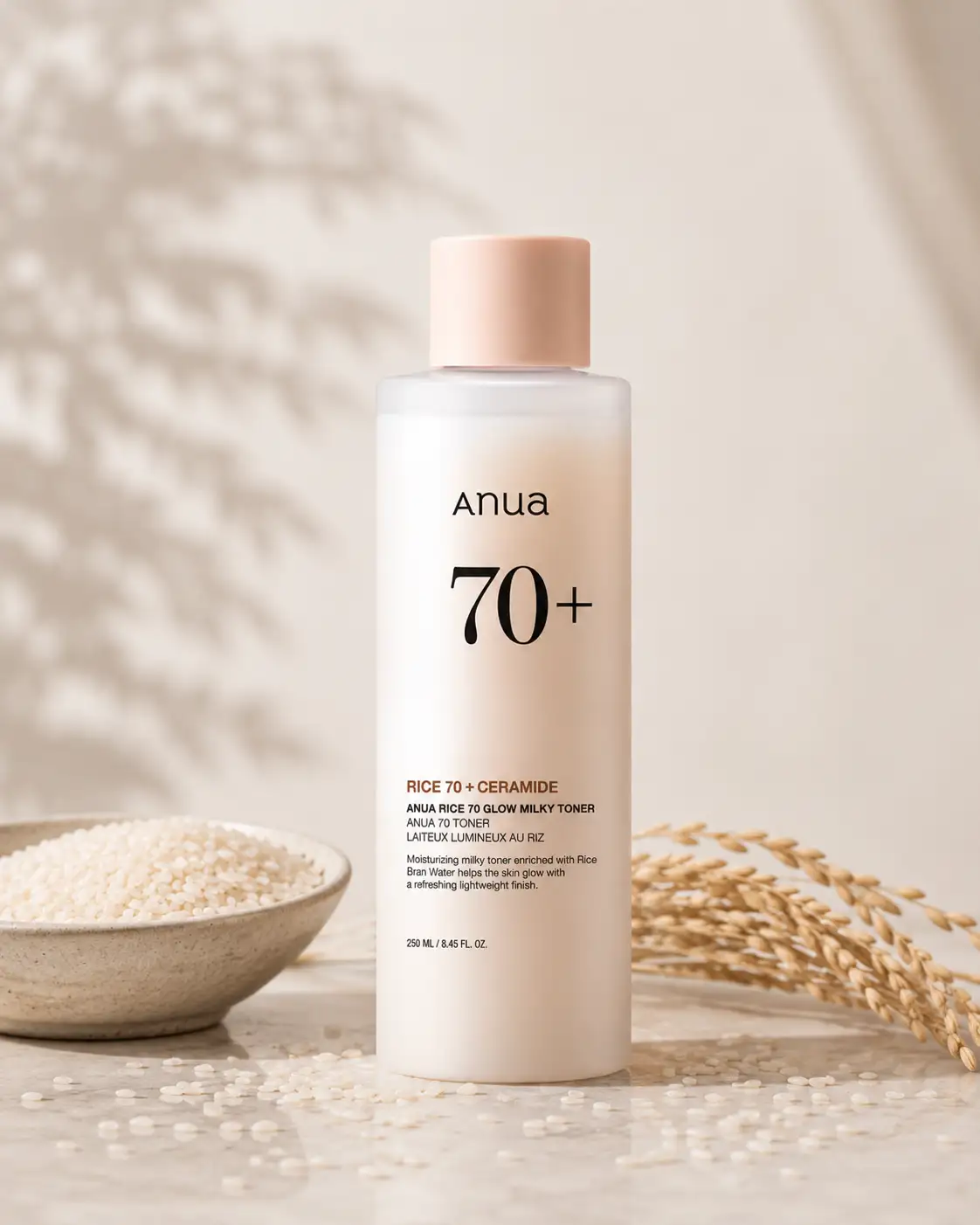Anua Rice 70 Glow Milky Toner, hydrating Korean facial toner for dry and dull skin