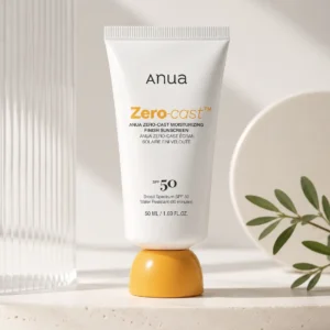 Anua Zero Cast Sunscreen SPF 50, moisturizing Korean facial sunscreen for daily protection