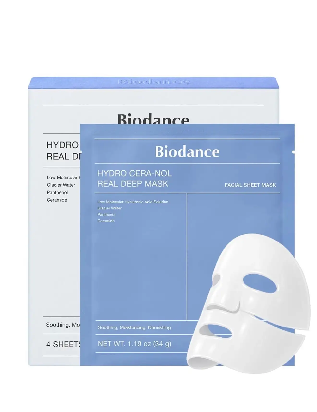 Biodance Hydro Cera-nol Real Deep Mask, soothing Korean hydrogel face mask for dry skin
