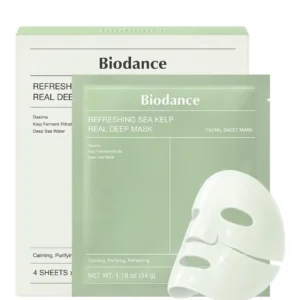 Biodance Sea Kelp Real Deep Mask, refreshing Korean hydrogel face mask for oily skin