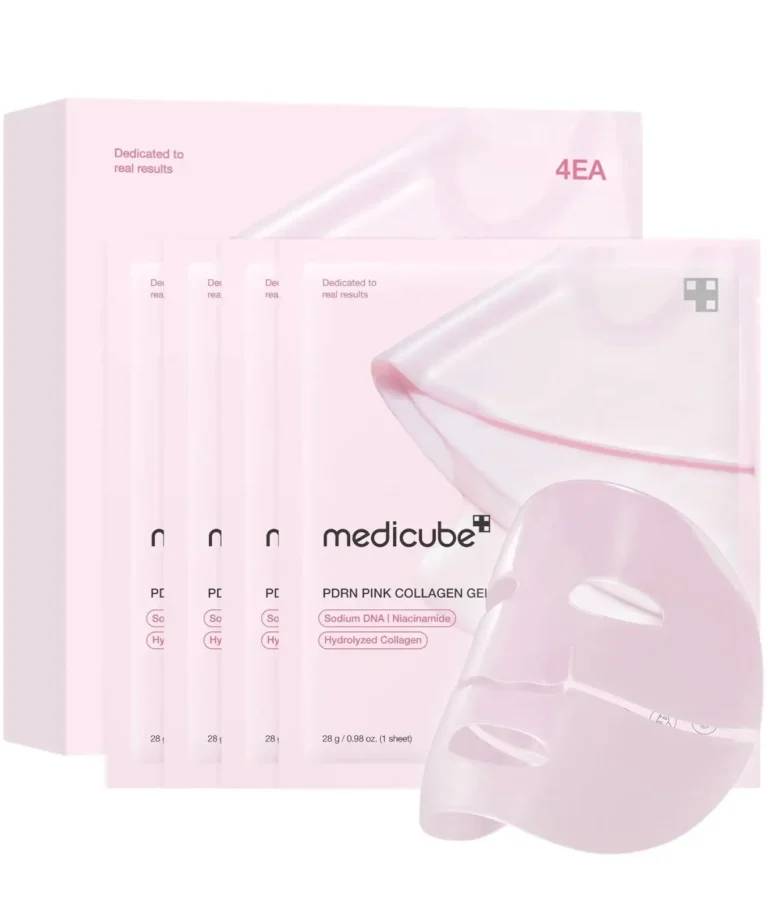 Medicube PDRN Pink Collagen Gel Mask, firming Korean face mask for dry and dull skin