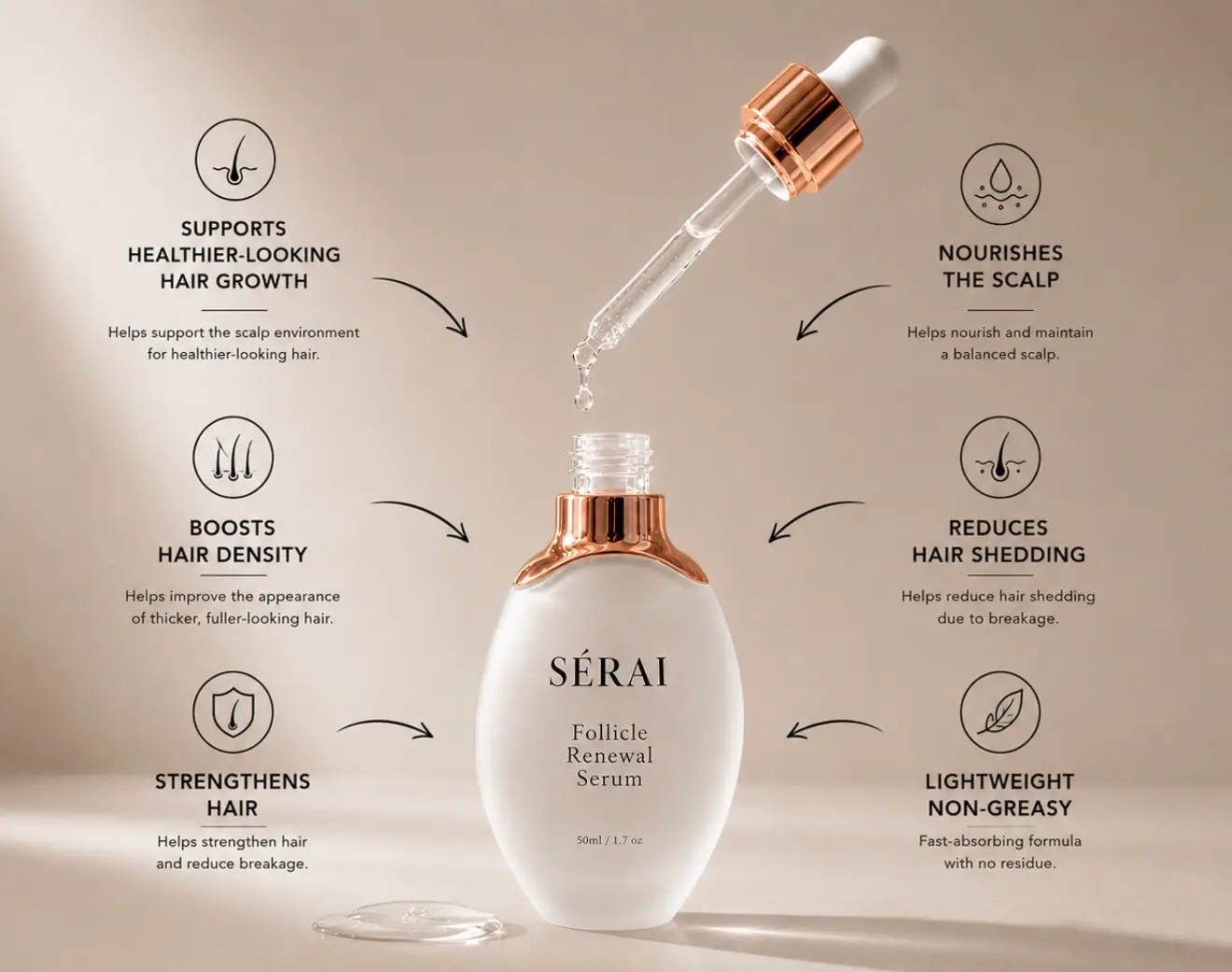 SERAI Follicle Renewal Serum, Korean scalp serum for thinning hair and dry scalp